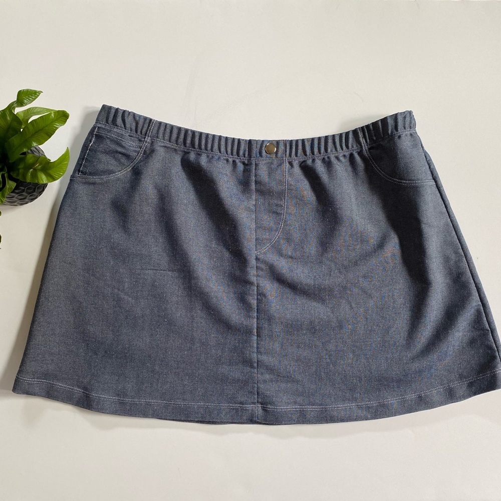 PB Basics Blue Jean Swimsuit Coverup Skirt M